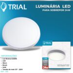 Luminária LED Sobrepor 24W 6500K Redonda