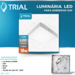 Luminária LED Sobrepor 18W 6500K Quadrado