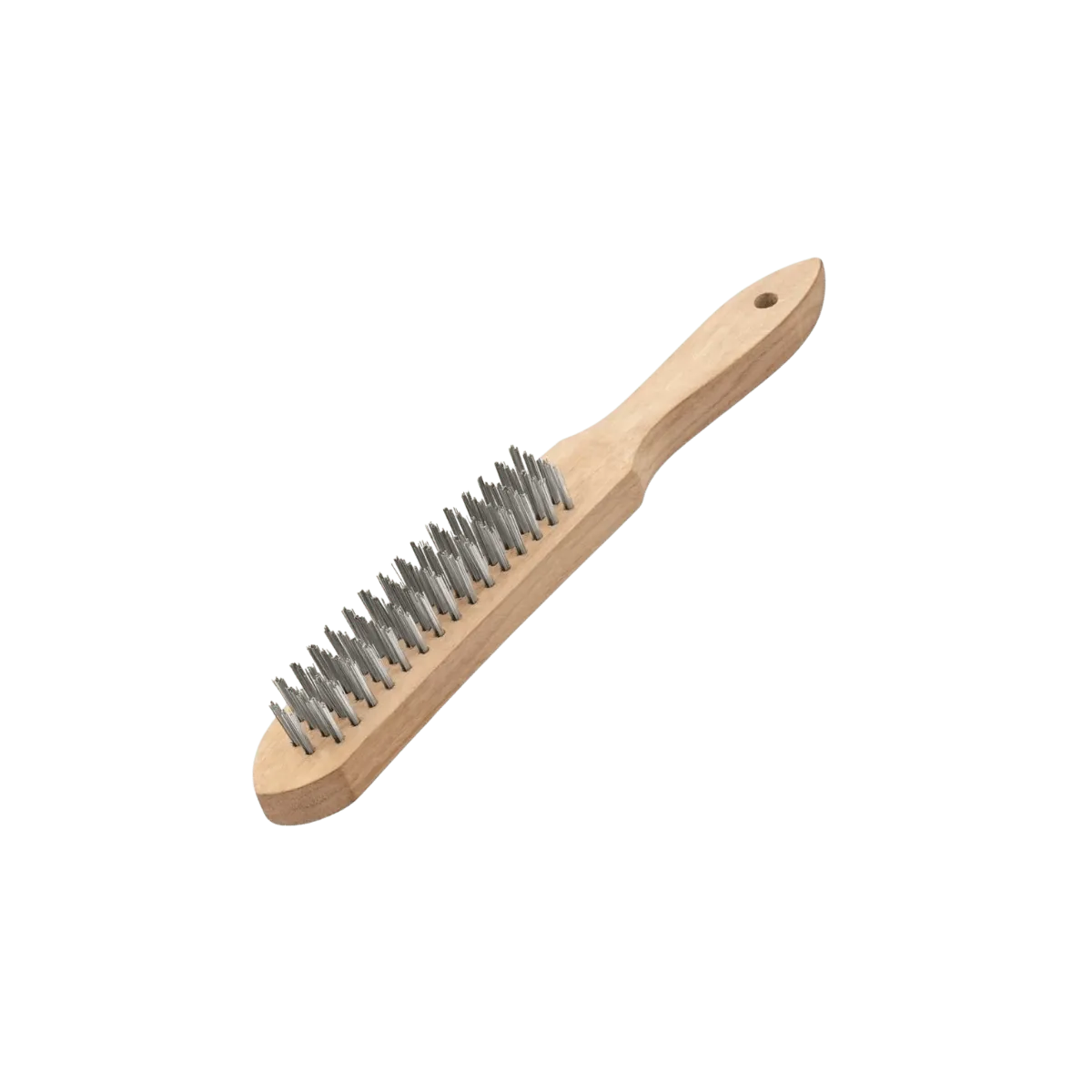 Escova de Aço Manual com 4 Fileiras e Cabo de Madeira - Ok Brasil