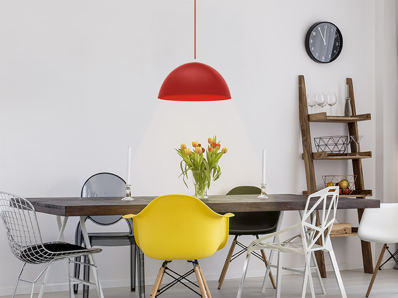 Pendente Taschibra Design TD 821F MD S/Lamp Vermelho F. - Imagem 2