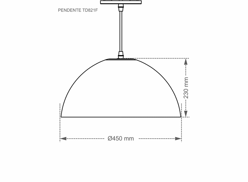 Pendente Taschibra Design TD 821F MD S/Lamp Vermelho F. - Imagem 3