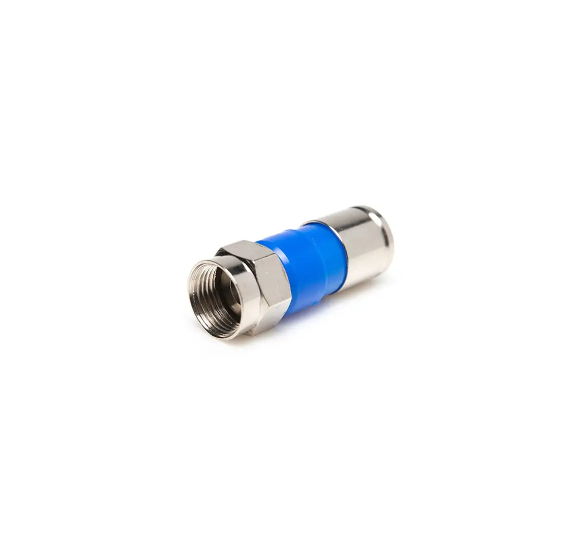 Conector F de Compressão RG6 p/Cabo Coaxial - Ok Brasil